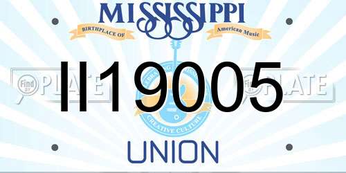 II19005 Mississippi License Plate