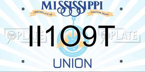 II1O9T Mississippi License Plate