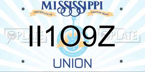 II1O9Z Mississippi License Plate