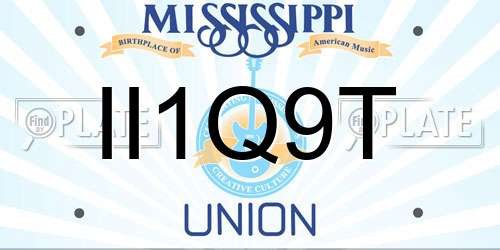 II1Q9T Mississippi License Plate