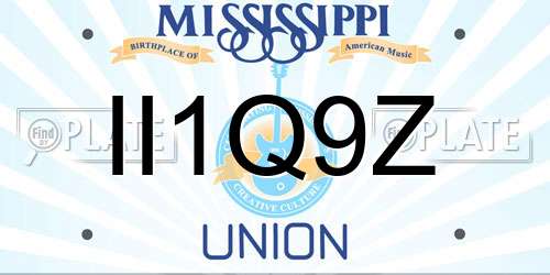 II1Q9Z Mississippi License Plate