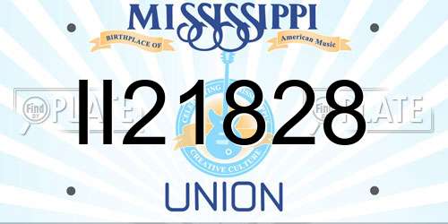 II21828 Mississippi License Plate