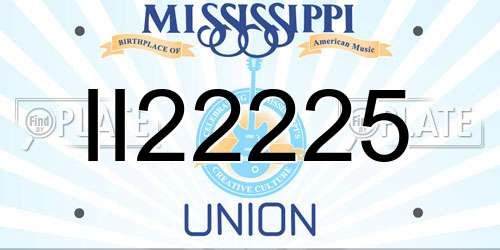 II22225 Mississippi License Plate