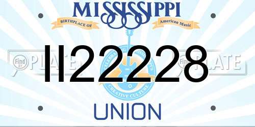 II22228 Mississippi License Plate