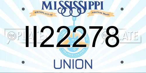 II22278 Mississippi License Plate