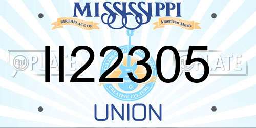 II22305 Mississippi License Plate