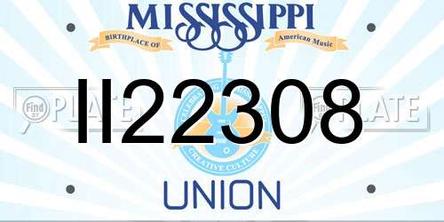 II22308 Mississippi License Plate