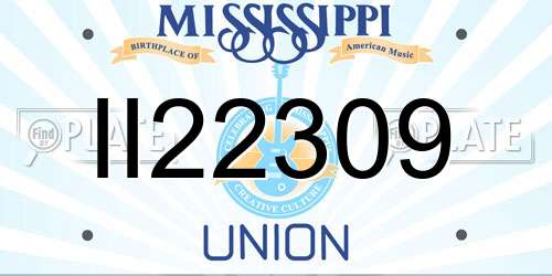 II22309 Mississippi License Plate