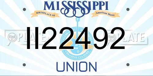 II22492 Mississippi License Plate