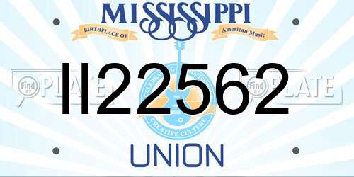 II22562 Mississippi License Plate
