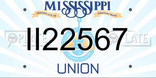 II22567 Mississippi License Plate