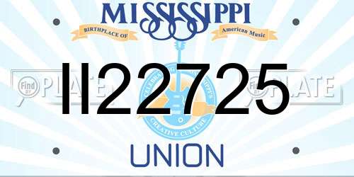 II22725 Mississippi License Plate