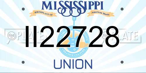 II22728 Mississippi License Plate
