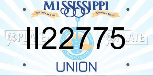 II22775 Mississippi License Plate