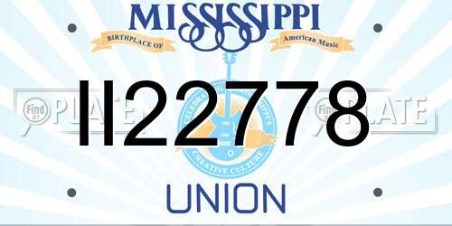 II22778 Mississippi License Plate