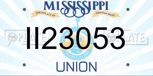 II23053 Mississippi License Plate