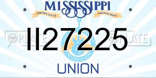 II27225 Mississippi License Plate