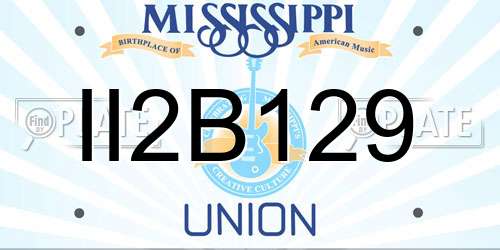 II2B129 Mississippi License Plate