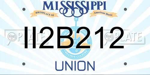 II2B212 Mississippi License Plate