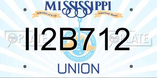 II2B712 Mississippi License Plate