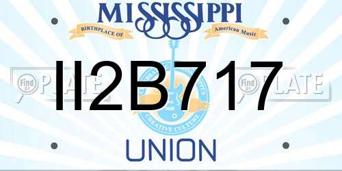 II2B717 Mississippi License Plate