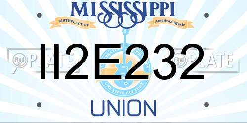 II2E232 Mississippi License Plate