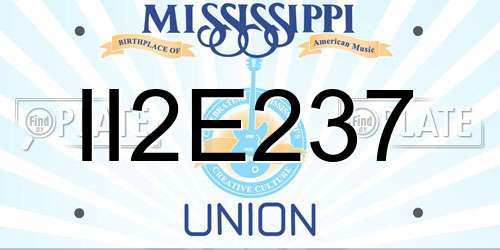 II2E237 Mississippi License Plate