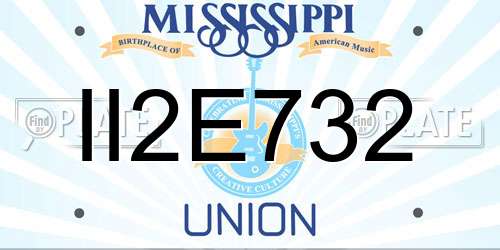 II2E732 Mississippi License Plate