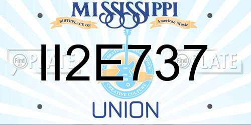 II2E737 Mississippi License Plate