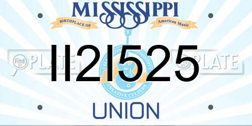 II2I525 Mississippi License Plate