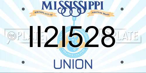 II2I528 Mississippi License Plate