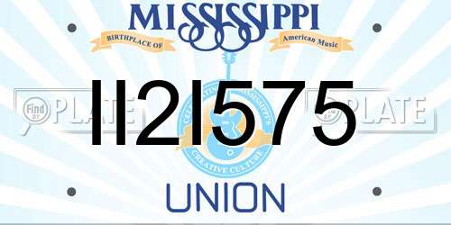 II2I575 Mississippi License Plate