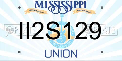 II2S129 Mississippi License Plate