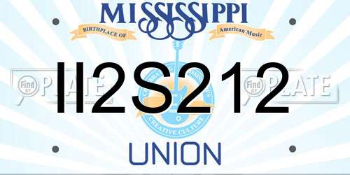 II2S212 Mississippi License Plate