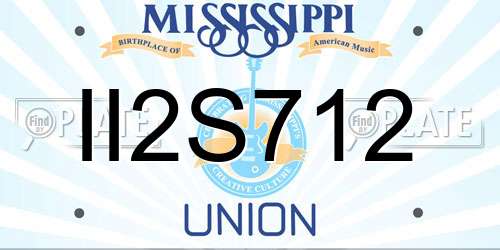 II2S712 Mississippi License Plate