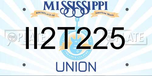II2T225 Mississippi License Plate