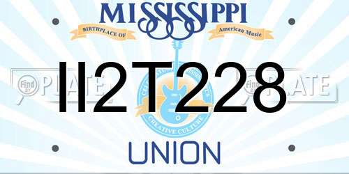 II2T228 Mississippi License Plate