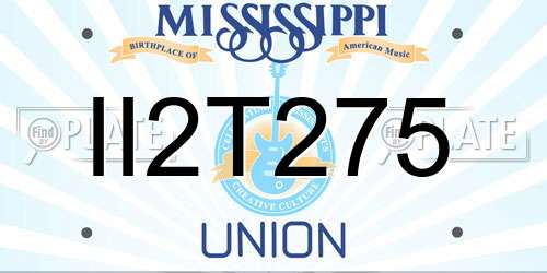 II2T275 Mississippi License Plate