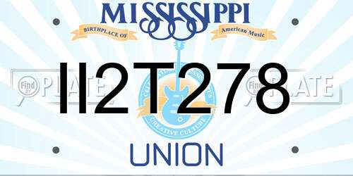 II2T278 Mississippi License Plate