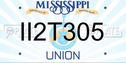 II2T305 Mississippi License Plate