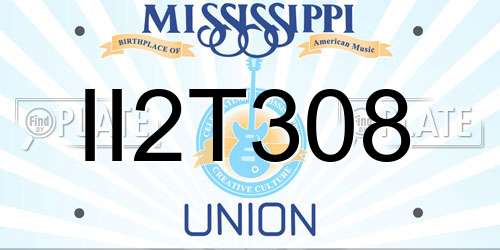 II2T308 Mississippi License Plate