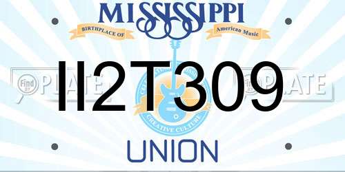 II2T309 Mississippi License Plate