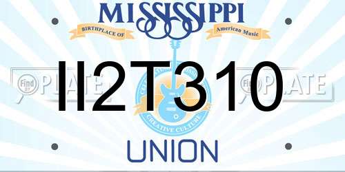 II2T310 Mississippi License Plate