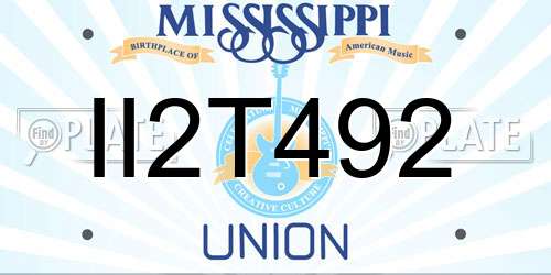 II2T492 Mississippi License Plate