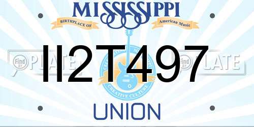 II2T497 Mississippi License Plate