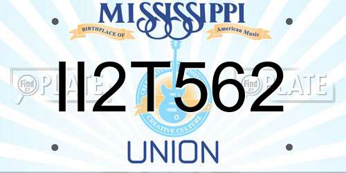 II2T562 Mississippi License Plate