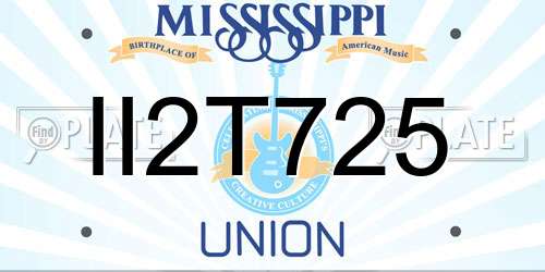 II2T725 Mississippi License Plate