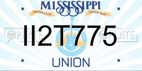 II2T775 Mississippi License Plate