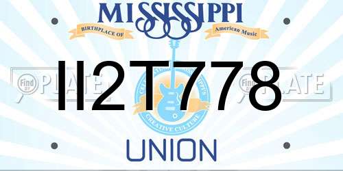 II2T778 Mississippi License Plate