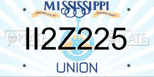 II2Z225 Mississippi License Plate